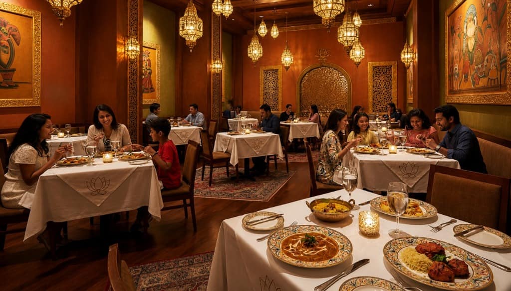 Lotus Family Restaurant interior - warm ambiance with families dining
